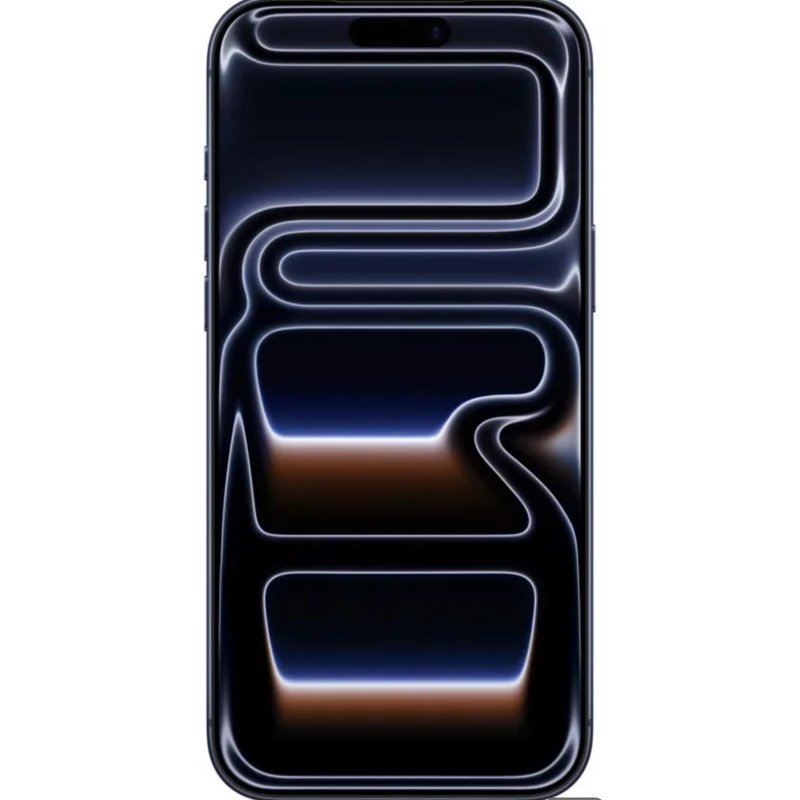 Tela do iPhone 17 Pro Max azul profundo ligada