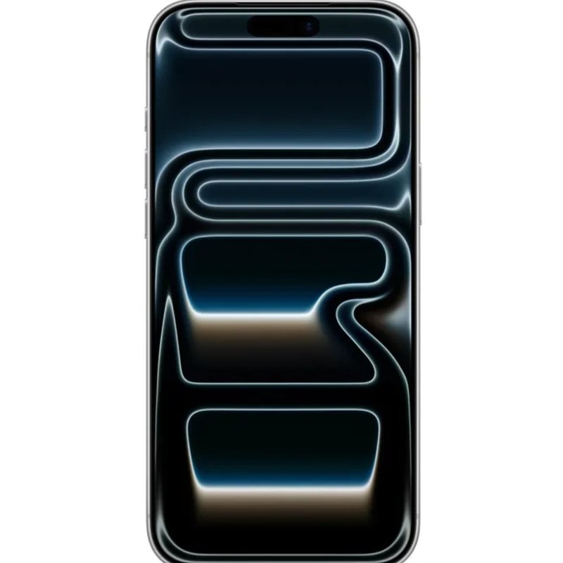 Tela do iPhone 17 Pro Max prateado ligada